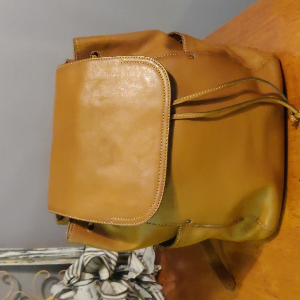 FRYE Olivia Tan Leather Backpack